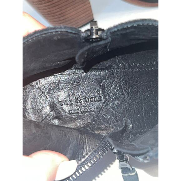 Rag and Bone Margot Women's Black Suede Zip Heel Ankle Boots Size 38 - Picture 9 of 9